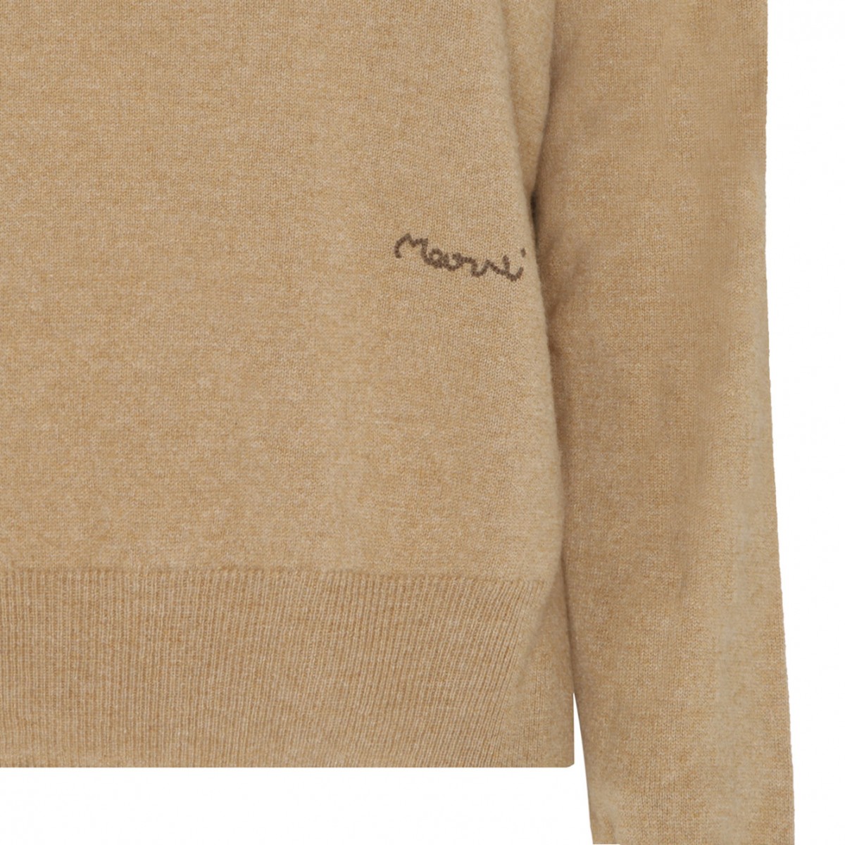 Dune Brown Cashmere Logo Embroidered Jumper