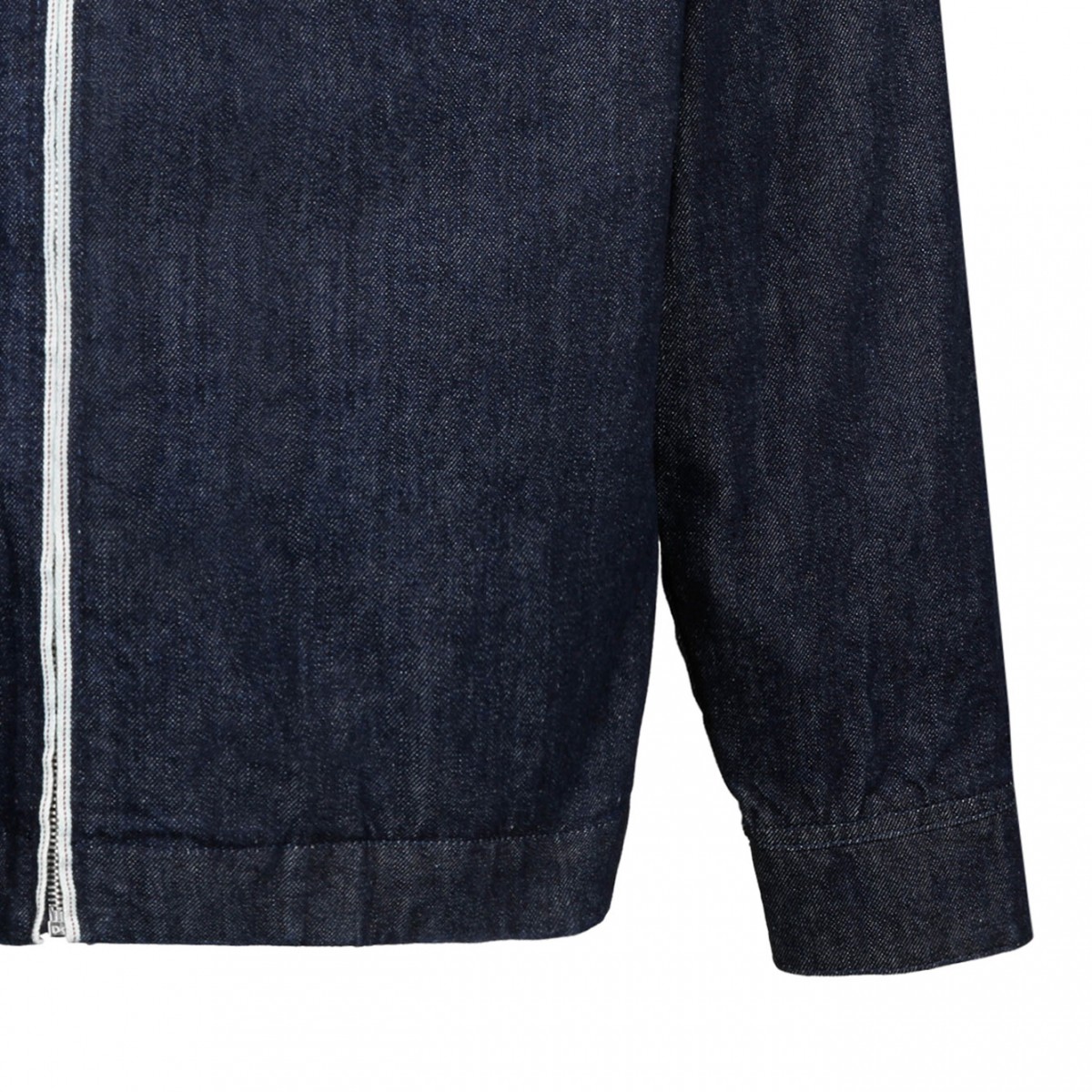 Blue Selvedge Denim Blouse With Zipper