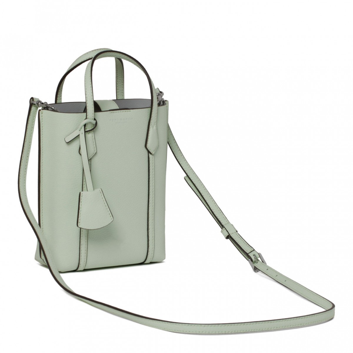 Meadow Mist Calf Leather Mini Perry Tote Bag