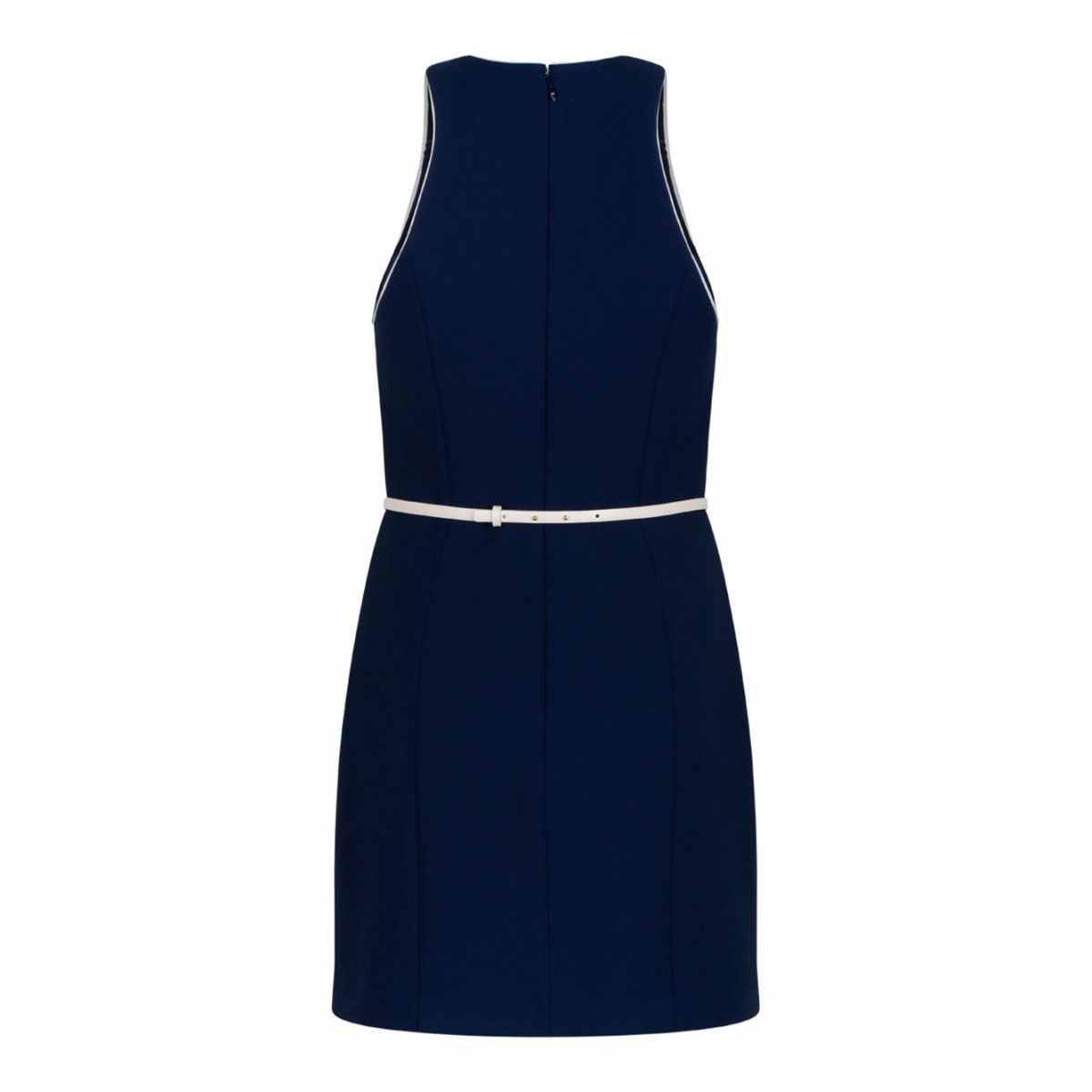 Navy Contrasting Belt Dress