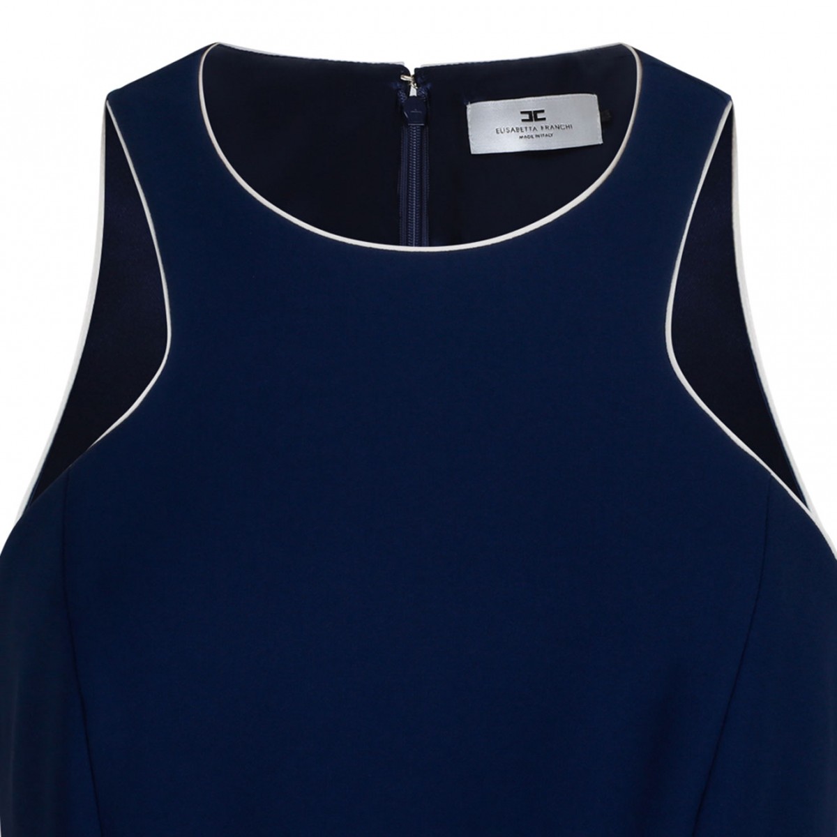 Navy Contrasting Belt Dress