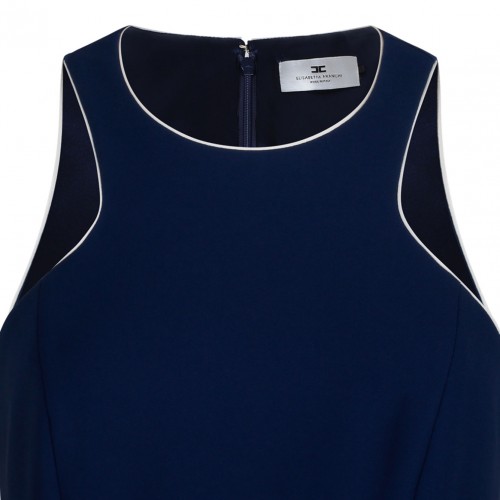 Navy Contrasting Belt Dress