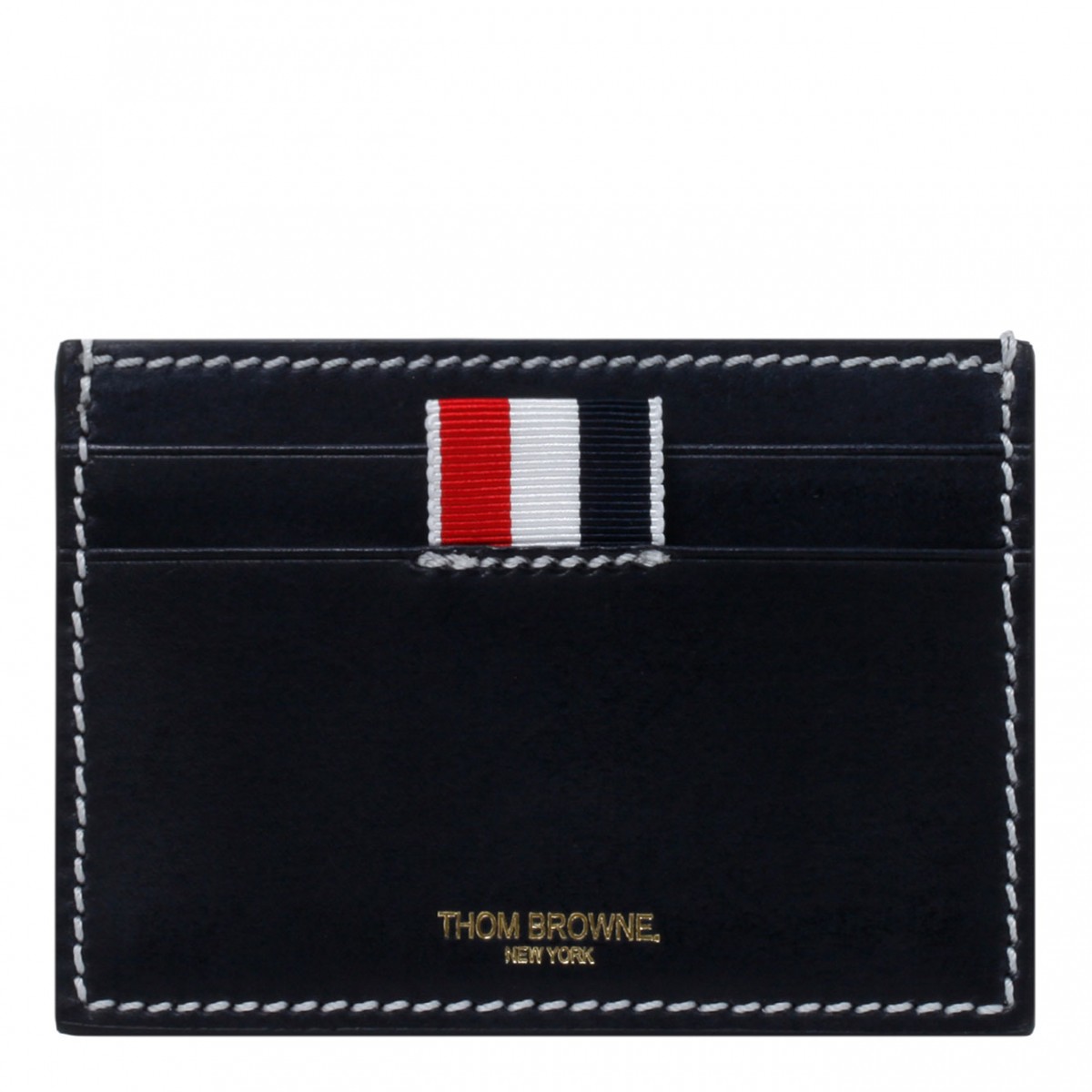 Navy RWB Tab Leather Cardholder