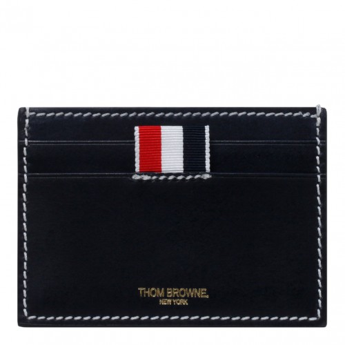 Navy RWB Tab Leather Cardholder