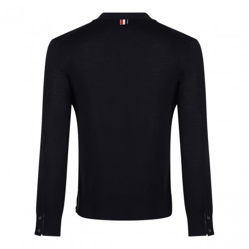 Navy Blue RWB Stripe Cardigan 2