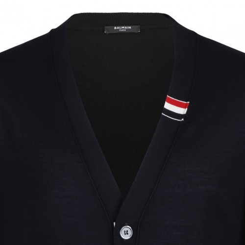 Navy Blue RWB Stripe Cardigan