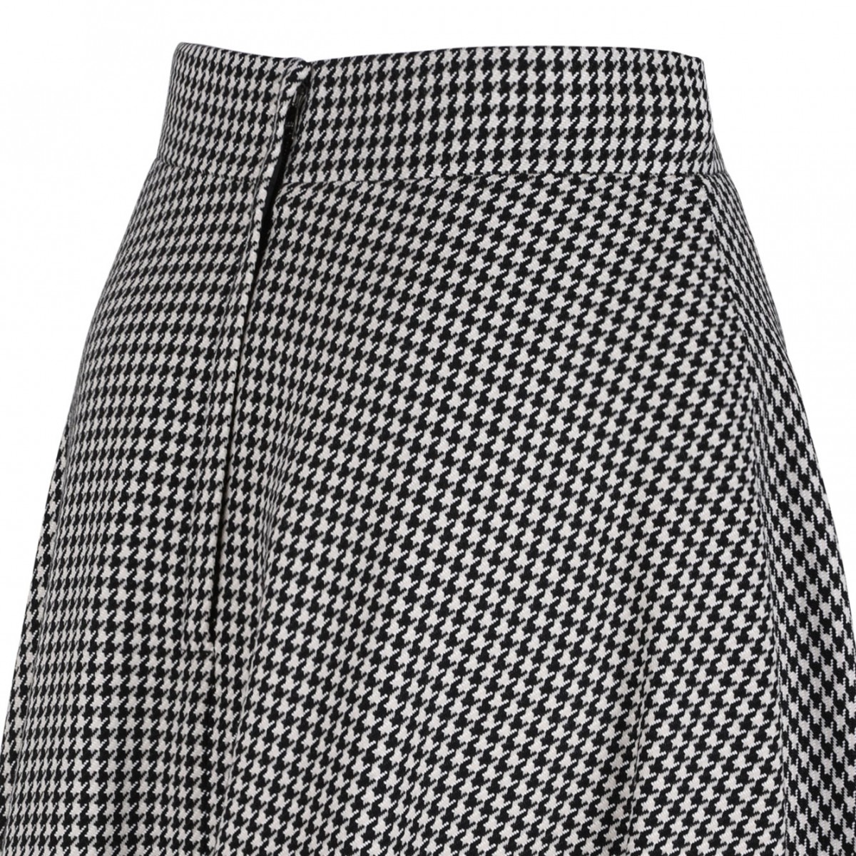 Calf-Length Wool Houndstooth Circle Skirt