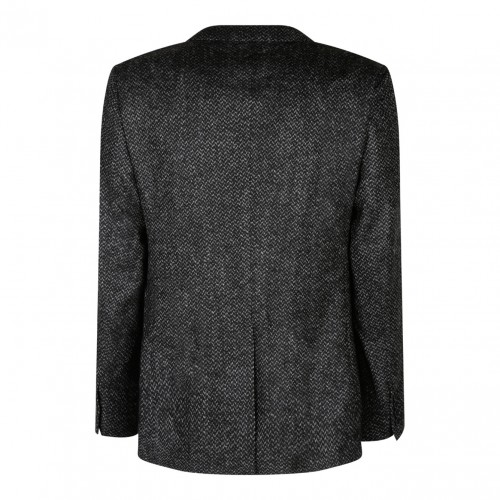 Black and Grey Boucle Blazer 2