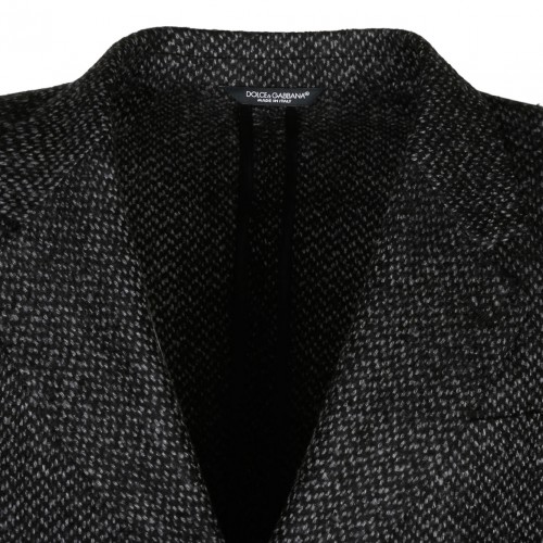 Black and Grey Boucle Blazer