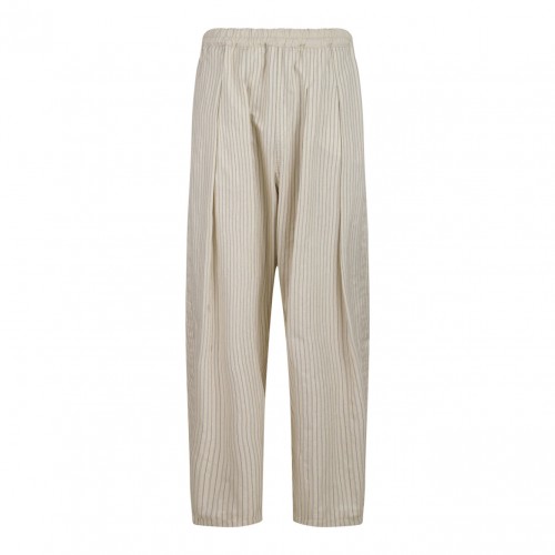Light Beige Pinstripe Trousers
