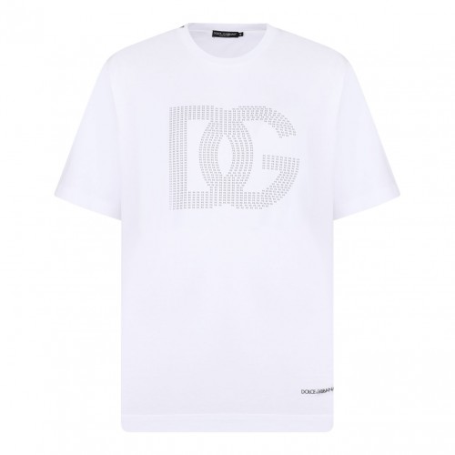 White Logo Print T-Shirt
