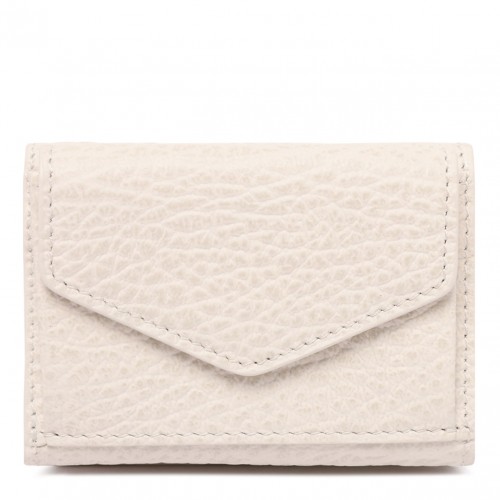 Greige Four Stitches Compact Wallet