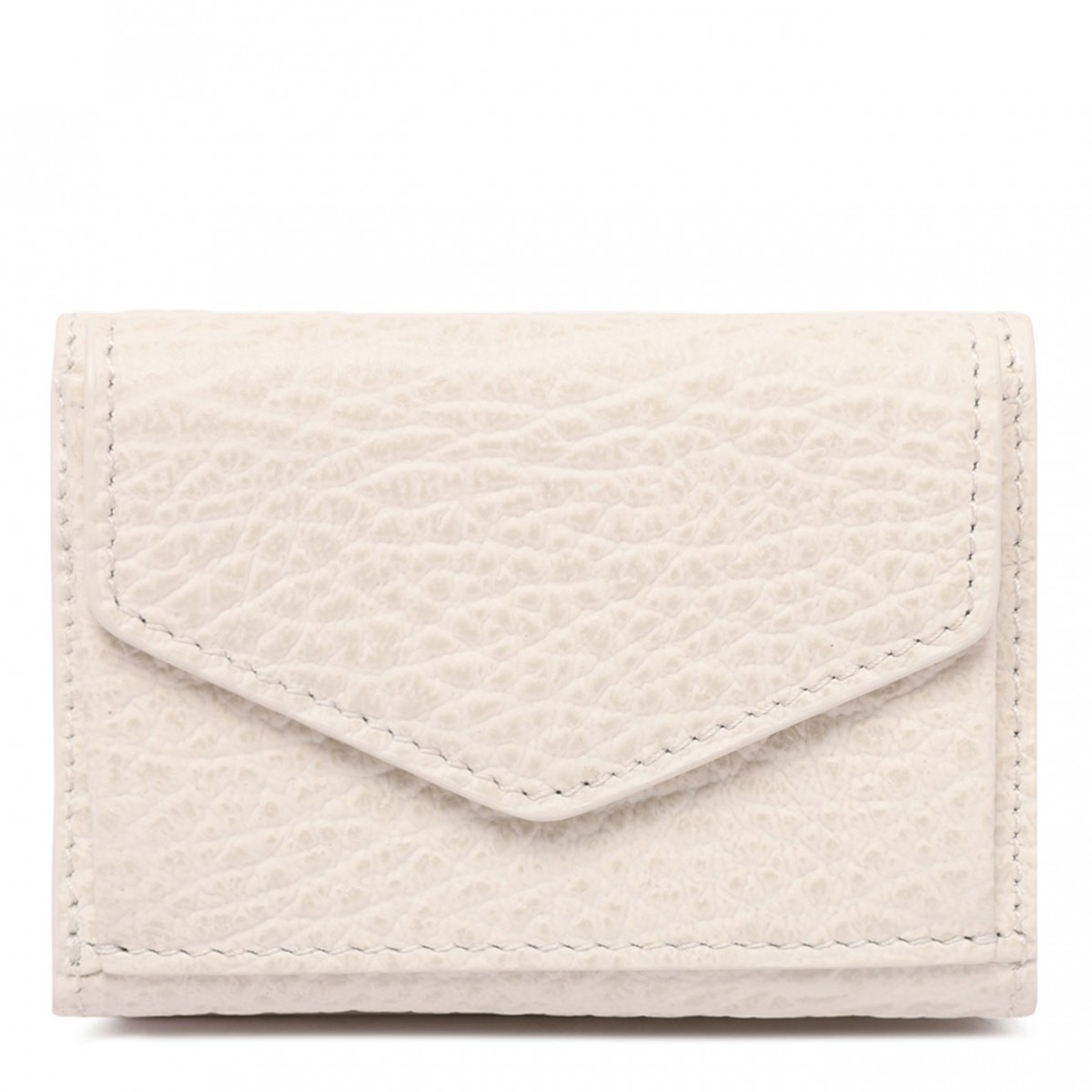 Greige Four Stitches Compact Wallet