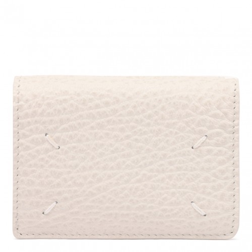 Greige Four Stitches Compact Wallet 2