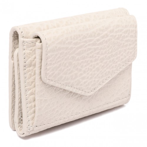 Greige Four Stitches Compact Wallet