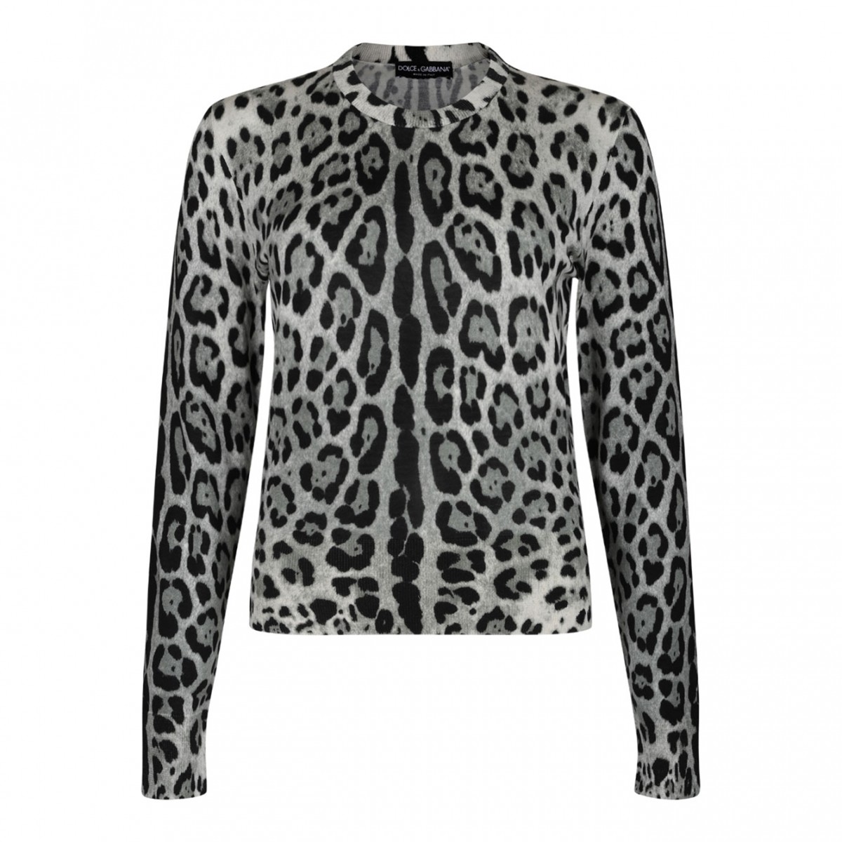 Grey Leo Print Pullover