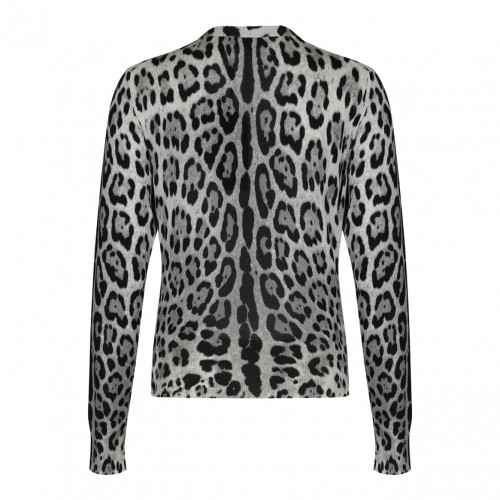Grey Leo Print Pullover