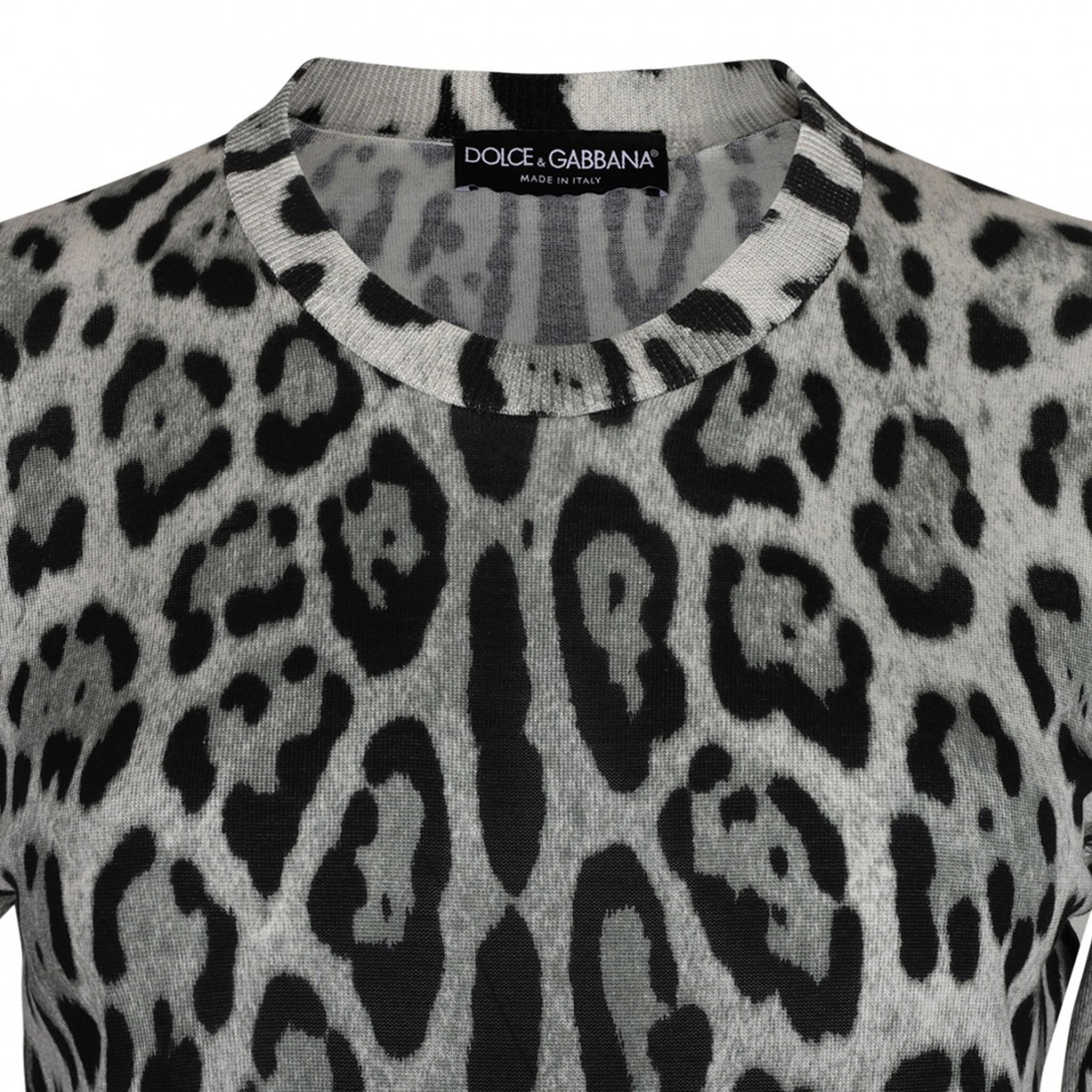 Grey Leo Print Pullover