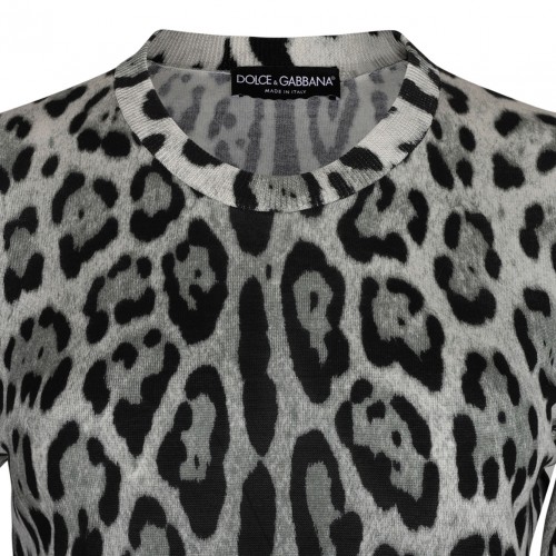 Grey Leo Print Pullover