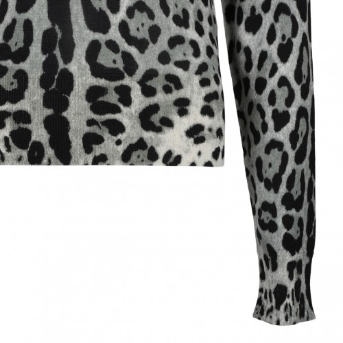 Grey Leo Print Pullover