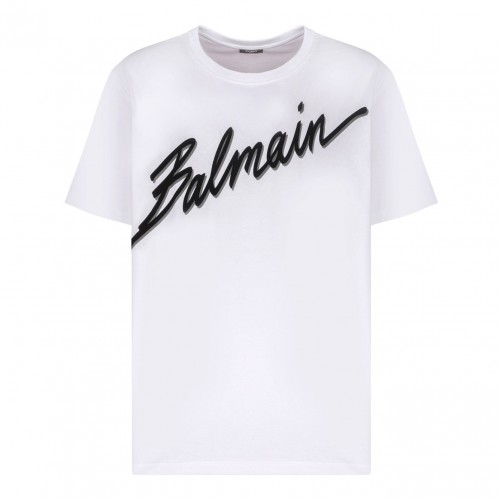 White Logo Print T-Shirt