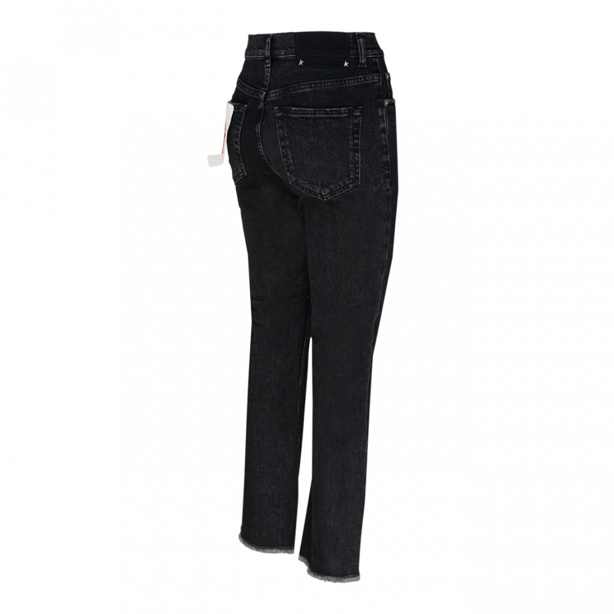 Black Cotton Straight Leg Jeans