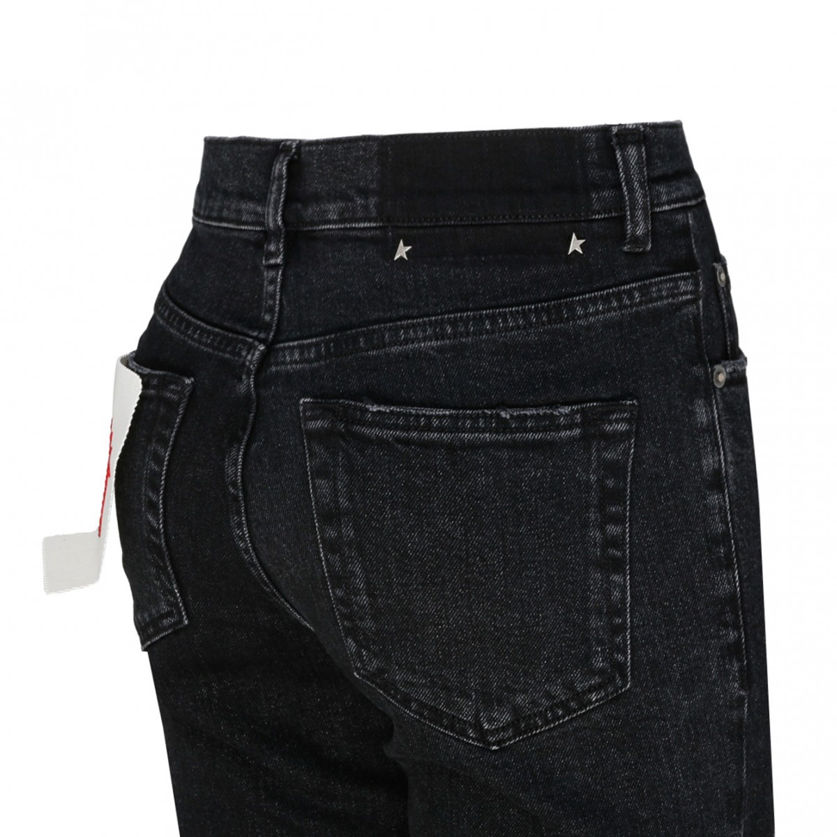 Black Cotton Straight Leg Jeans