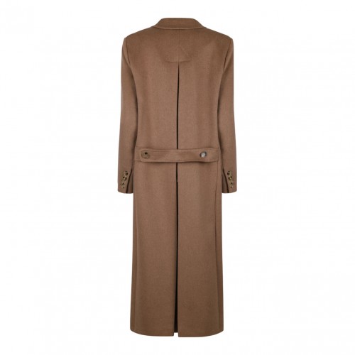 Camel Brown Double Breasted Coat 2