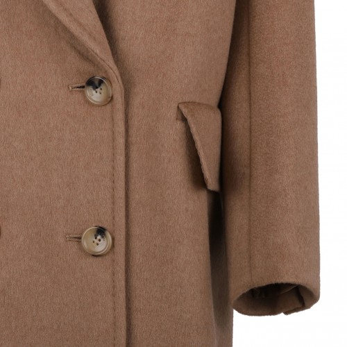 Camel Brown Double Breasted Coat