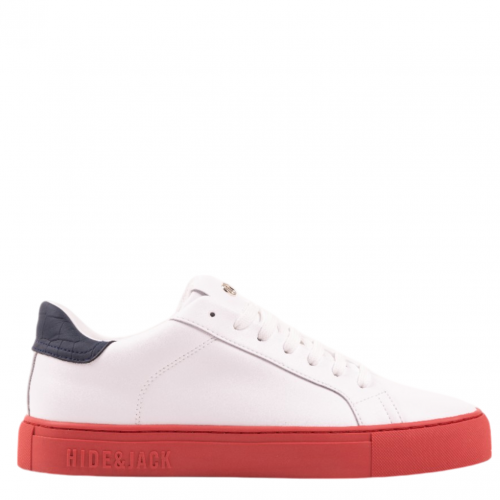 Sky Blue and Red Sneakers