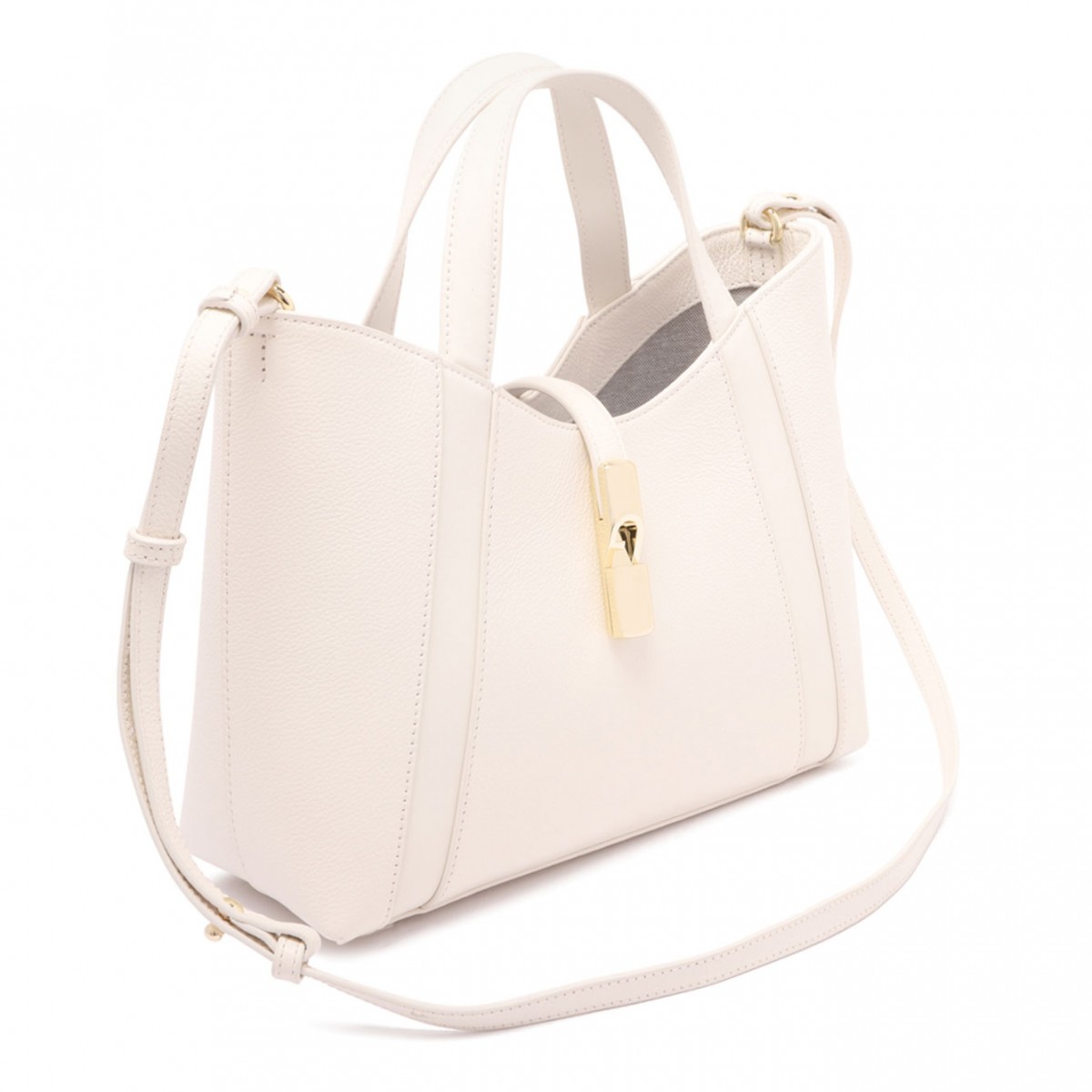 Cream White Goccia S Tote Bag