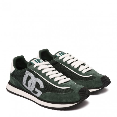 Forest Green and White DG Cushion Sneakers