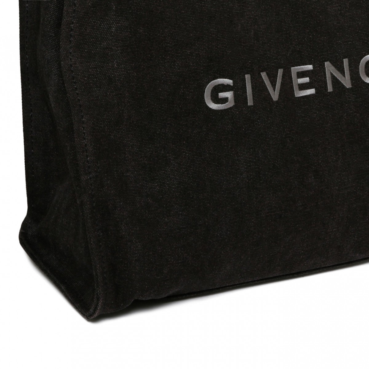 Black Logo Embroidered Tote Bag