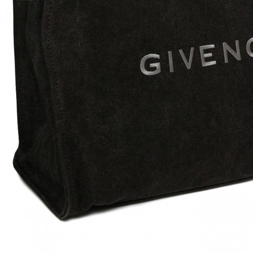 Black Logo Embroidered Tote Bag