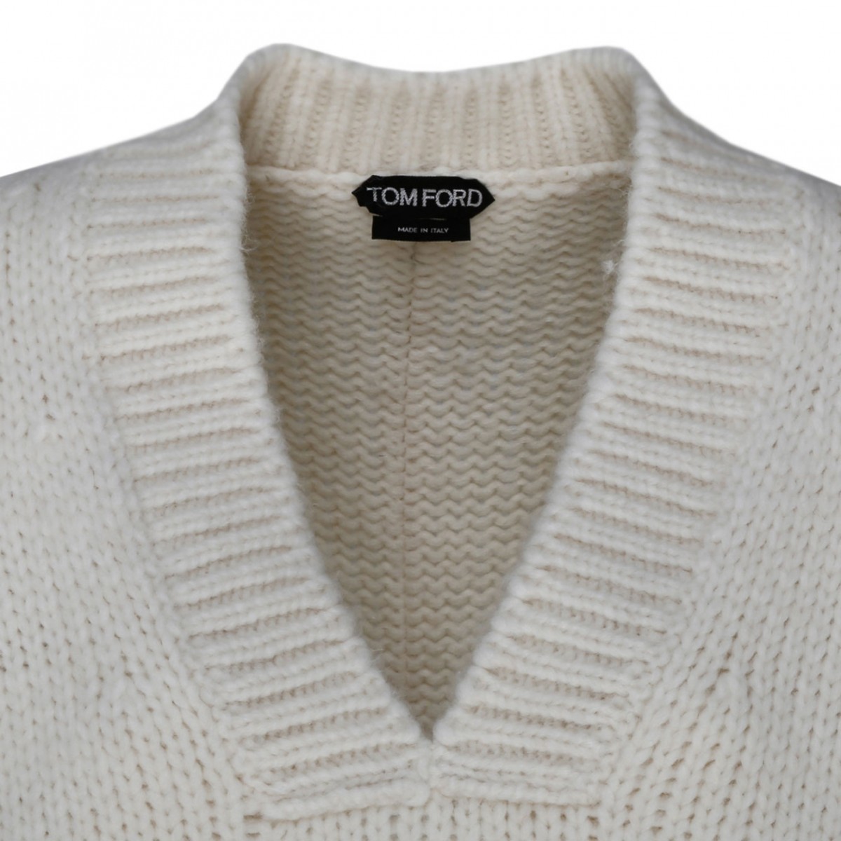 Chalk Alpaca V Neck Pullover Jumper