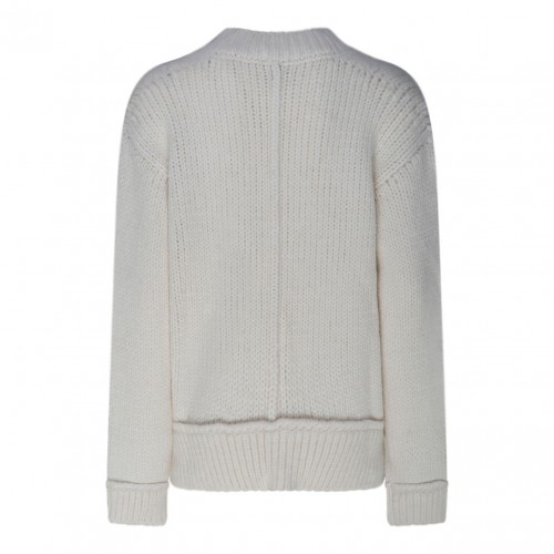 Chalk Alpaca V Neck Pullover Jumper