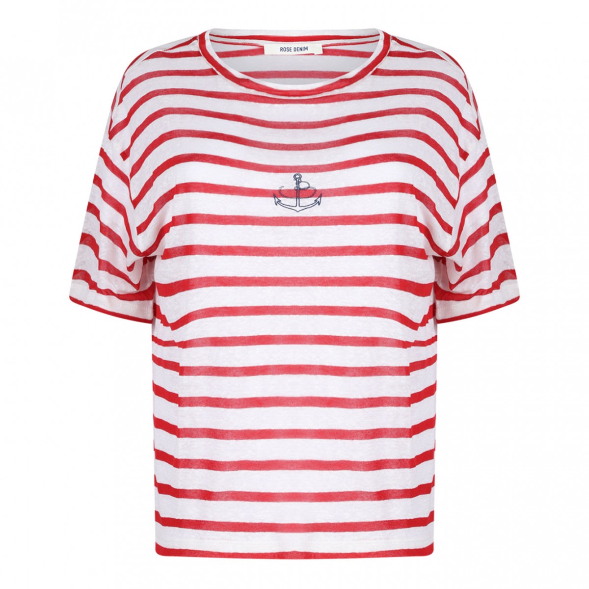 White and Red Striped T-Shirt