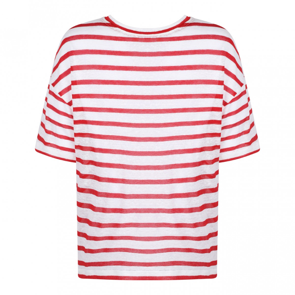 White and Red Striped T-Shirt