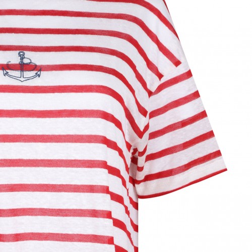 White and Red Striped T-Shirt