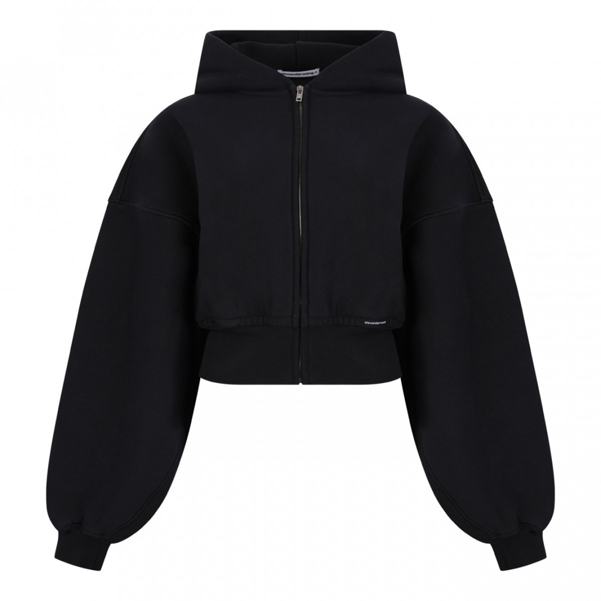 Faded Black Cropped Hoodie