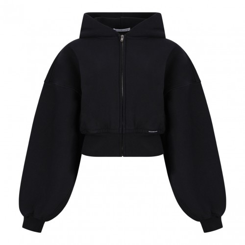 Faded Black Cropped Hoodie