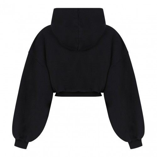 Faded Black Cropped Hoodie