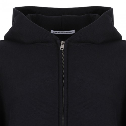 Faded Black Cropped Hoodie