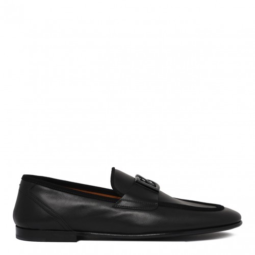 Black Logo Plaque Loafers