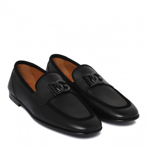 Black Logo Plaque Loafers 2