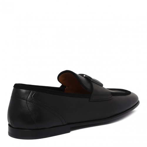 Black Logo Plaque Loafers