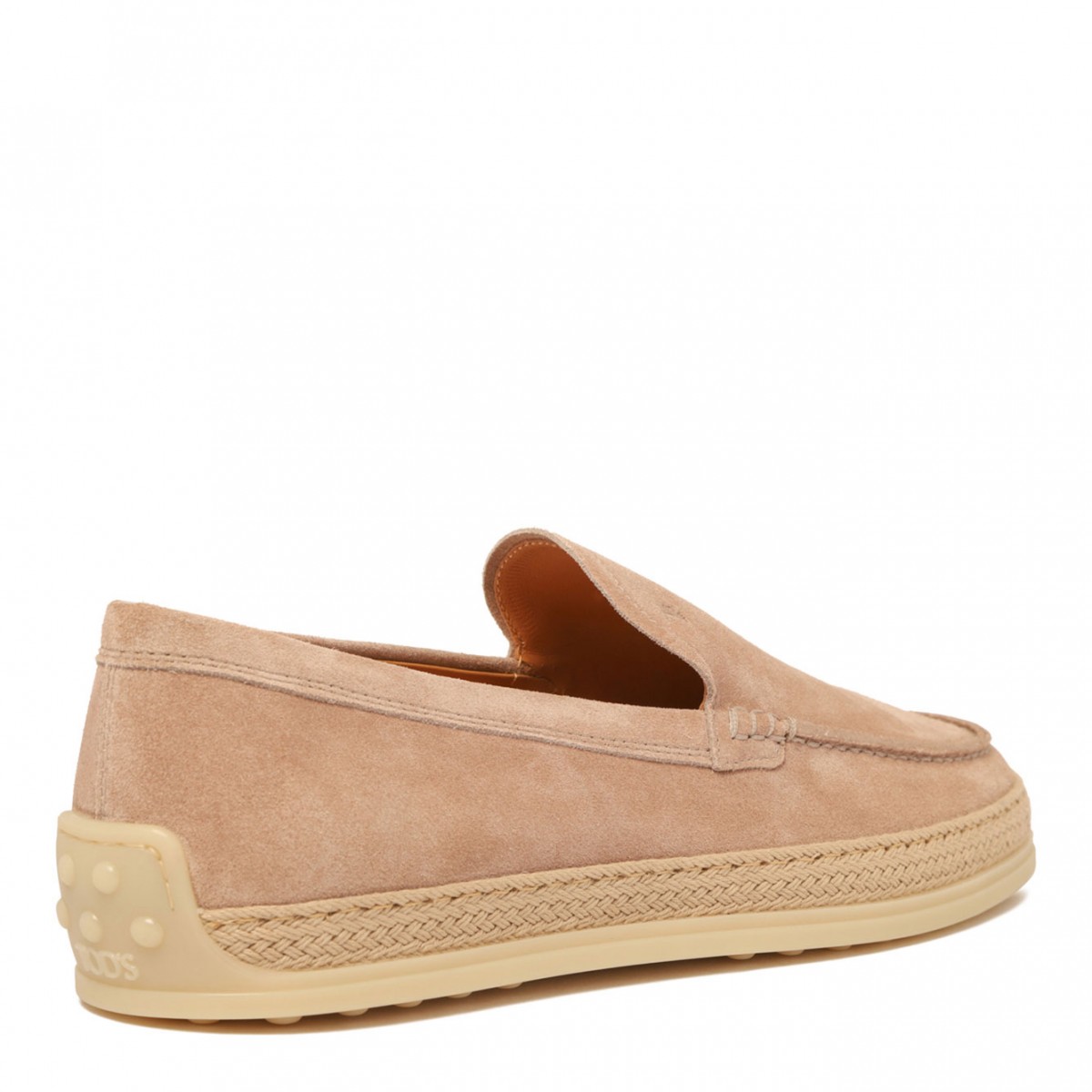 Sand Beige Logo Debossed Loafers