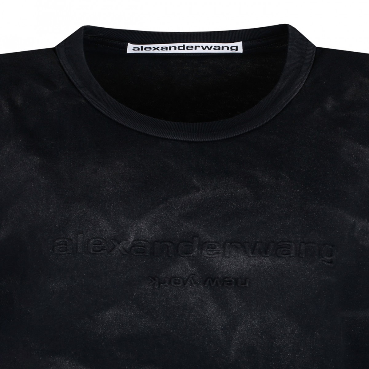Black Logo Embossed T-Shirt
