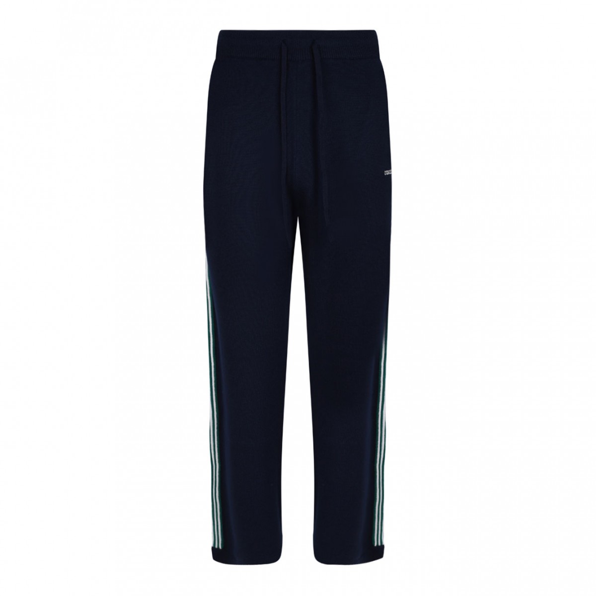 Navy Blue Embroidered Logo Pants