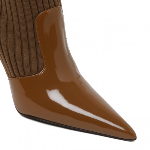 Caramel Brown Calf Leather Ankle Boots